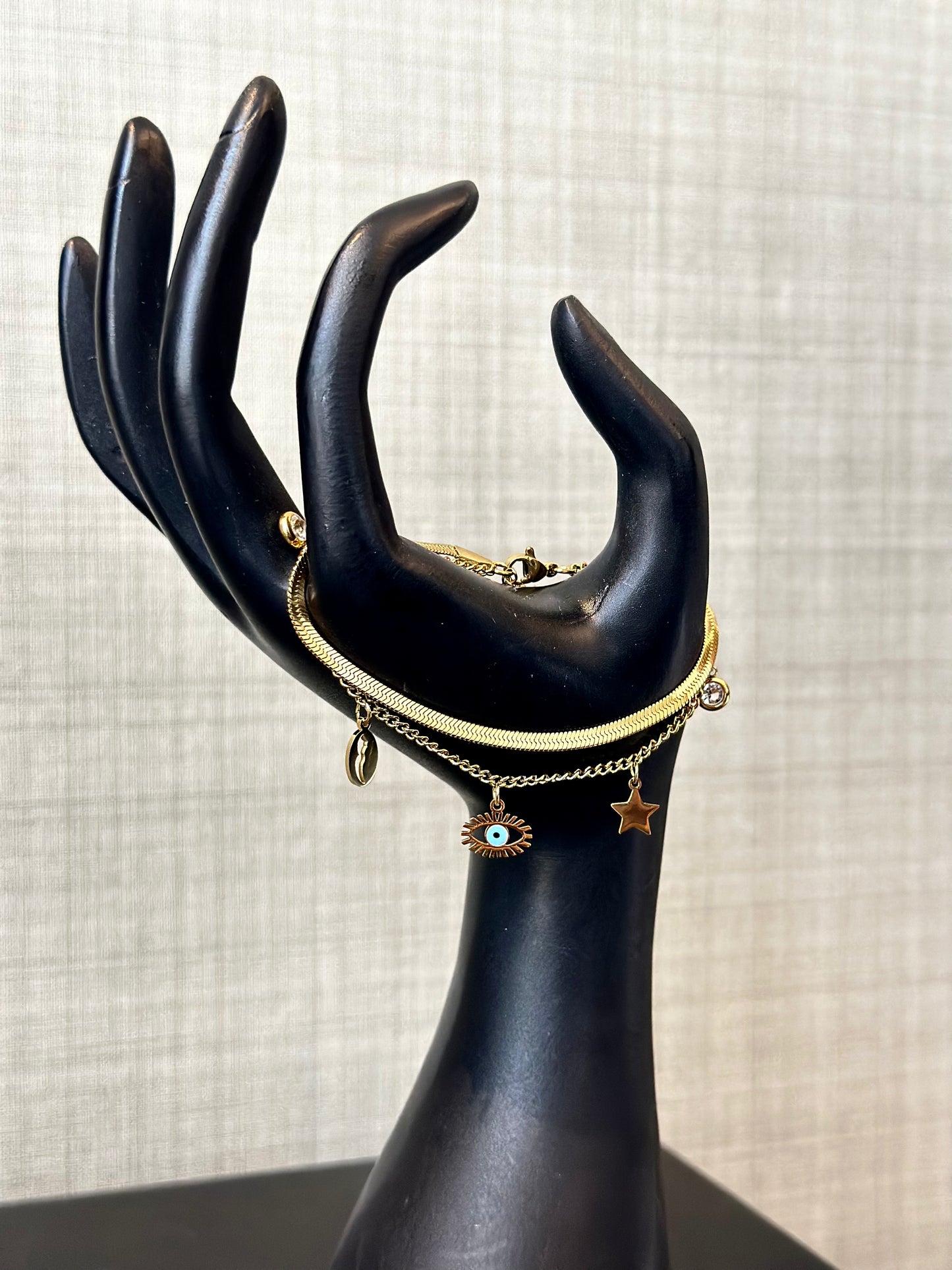 Evil Eye layered bracelet